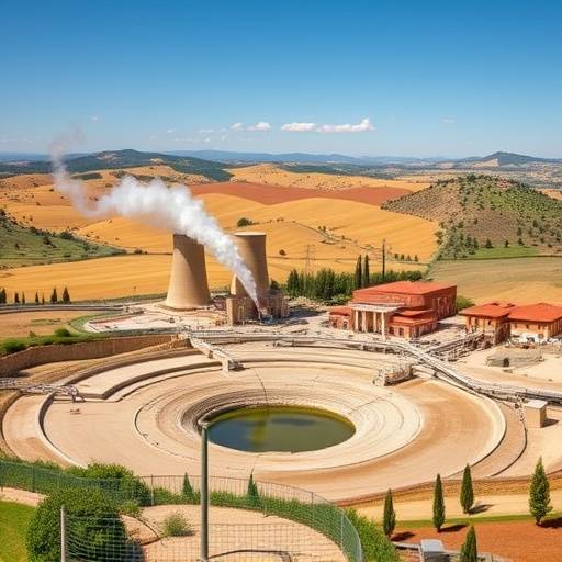 Immagine di una centrale geotermica in Toscana.