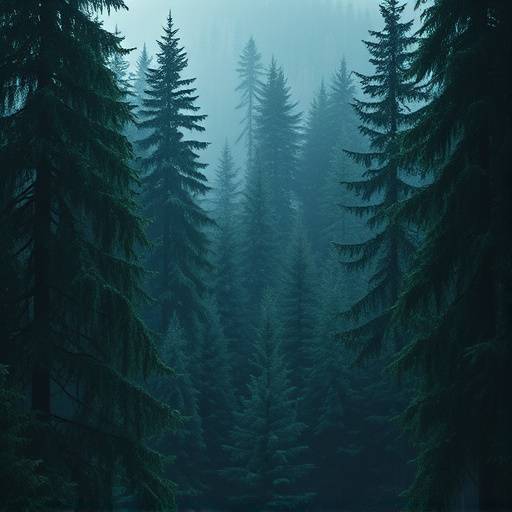 Una fitta foresta di abeti in Trentino.